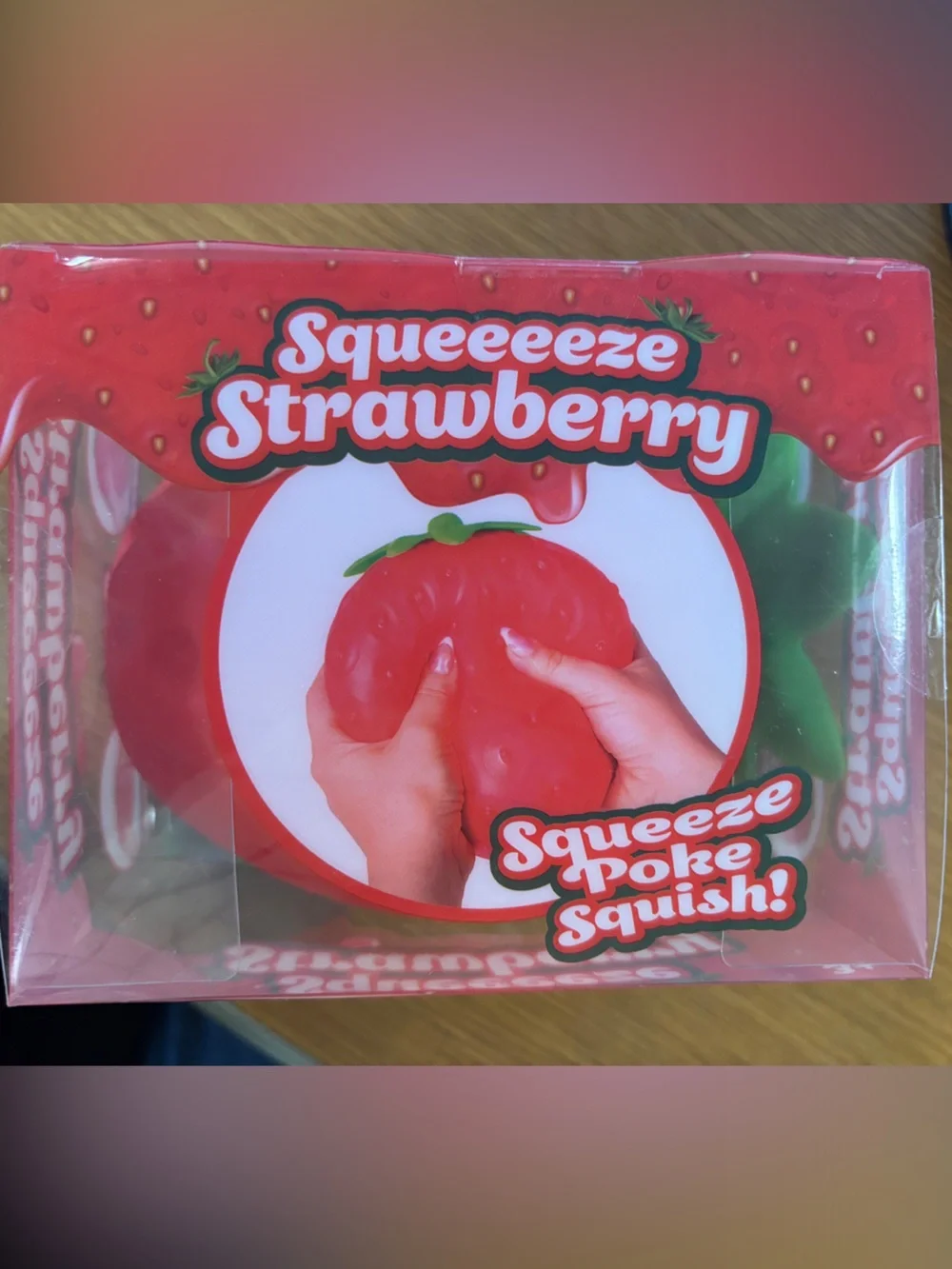 Squeezeeze Strawberry Stress Ball Toy - Red